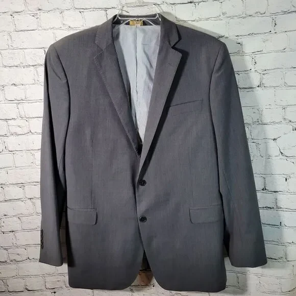 Brooks Brothers Blazer Men 46L Gray‎Wool Regent Fit Explorer Sport Coat